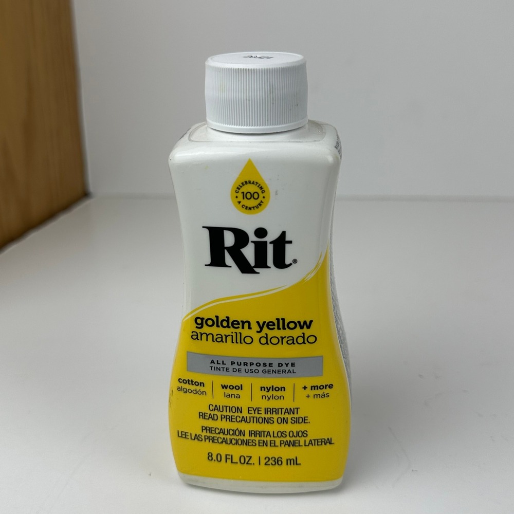 Rit All Purpose Liquid Dye Golden Yellow 8oz Fabric Color DIY Tie Dye Crafting